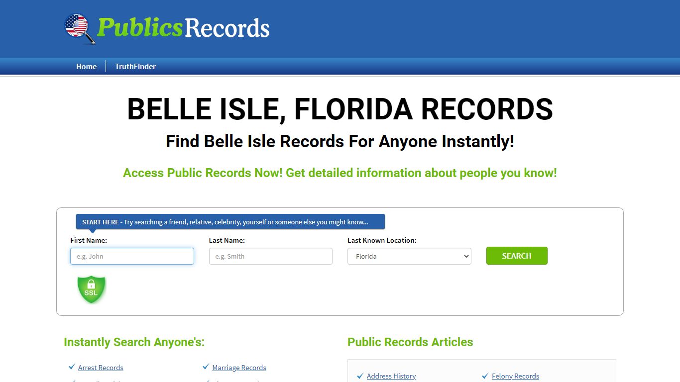 Find Belle Isle, Florida Records!